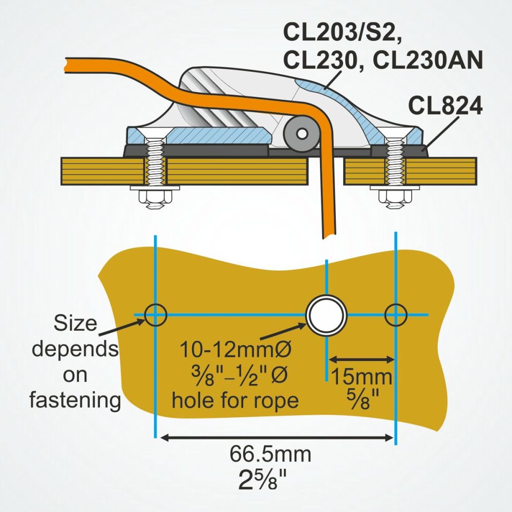 CL824 Riser Pad For CL203/S2 and CL230|Clamcleat®