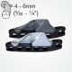  Clamcleat® CL827-18 Aero cleat, for 4-6mm ropes, is fitted with a CL218 Mk1 Side-entry Racing Junior (Port) cleat.