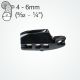 Clamcleat® CL826-72 nylon Aero cleat rigs in mid-air using 4-6mm ropes