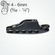  Clamcleat® CL827-03 larger nylon Aero cleat rigs on a rope with 4-6mm ropes