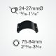 Clamcleat® CL077 clamp holds CL244 cleat onto booms & tubes of 24 - 27mm diameter.