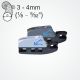 Clamcleat® CL828-68 alloy Micros Aero cleat is rigged on 3-4mm ropes.