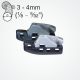 Clamcleat® CL828-77 alloy Micros Aero cleat, with side entry fairlead, for 3-4mm ropes
