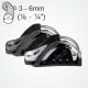  Clamcleat® CL833CKC, aluminium cleat with Keeper and Cage, for 3-6mm ropes.