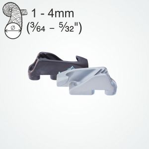 Clamcleat® CL278 Side entry Racing Micros (Port). An aluminium cleat for 1-4mm ropes.