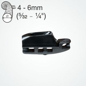Clamcleat® CL826-72 nylon Aero cleat rigs in mid-air using 4-6mm ropes