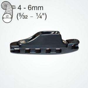  Clamcleat® CL827-03 larger nylon Aero cleat rigs on a rope with 4-6mm ropes