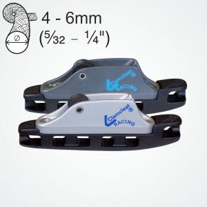 Clamcleat® CL827-36 - Larger Aero cleats with roller fairlead, rigs on a rope using 4-6mm ropes.