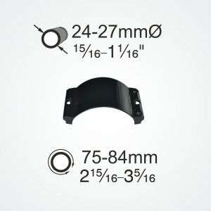 Clamcleat® CL077 clamp holds CL244 cleat onto booms & tubes of 24 - 27mm diameter.