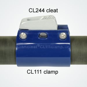 Photo showing CL111 clamp with CL244 cleat on boom