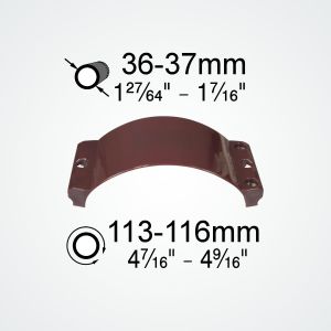 The Clamcleat® CL115 clamp holds the CL244 cleat on tubes 36-37mm diameter