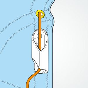 Clamcleat® CL212A fitted to a sail