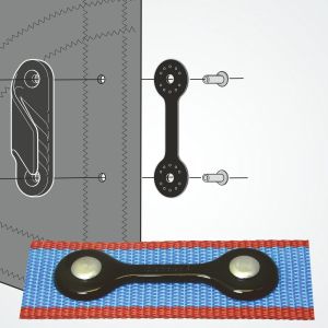 Clamcleat® CL212BP-B reinforces fabric and sails.