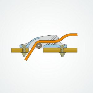 Rope enters from bottom of Clamcleat® CL203W/S2