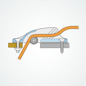 Rope comes up from the bottom of the Clamcleat® CL230 through-deck cleat