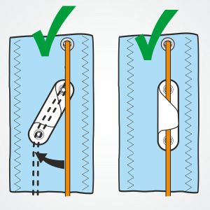Clamcleat® CL258 can be fixed in 2 different positions on a sail.