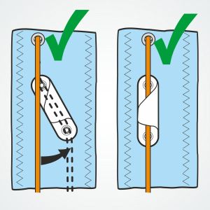 Clamcleat® CL259 can be fitted in 2 positions on sails.