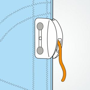 Clamcleat® CL269 rivetted onto a sail