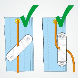 Clamcleat® CL281 Sail Line Cleat (Port) can be fitted to the edge of a sail