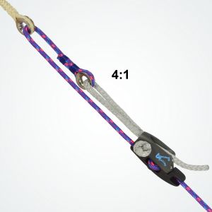 Clamcleat® CL826-11/S2 rigged with 4:1 advantage for running rigging