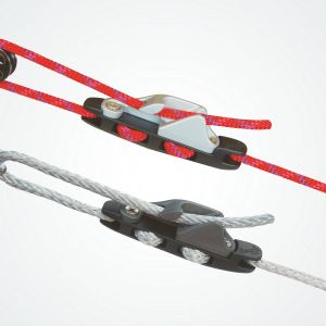 Clamcleat® CL827-18 Aero cleat with CL218 Mk1 Side-entry Racing Junior (Port) rigged