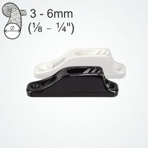 Clamcleat® CL203 Junior. An outdoor grade nylon rope holding cleat with fairlead.