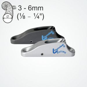 Clamcleat® CL230 Racing Junior MK1 with Roller. Alloy cleat for 3-6mm rope.