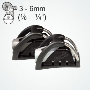  Clamcleat® CL832-CKC cleat complete with Keeper and Cage, for 3-6mm ropes