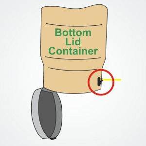 Bottom lid container with Clamcleat® PT418 