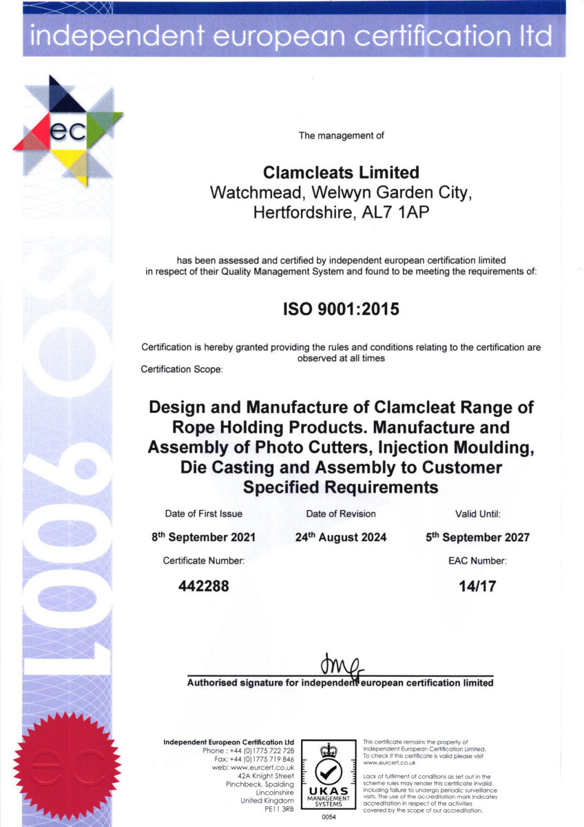 20240824_Clamcleat_ISO_Certificate